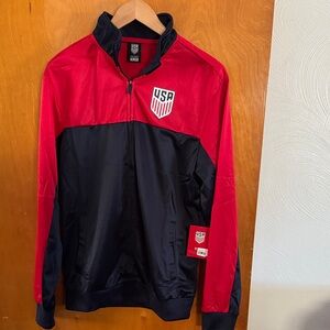 USA Track Jacket Mens Medium Red Navy